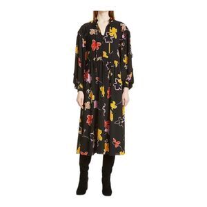 Ted Baker Yviee Chuck Ruffle Long Sleeve Floral Midi Dress Size 1, US 4